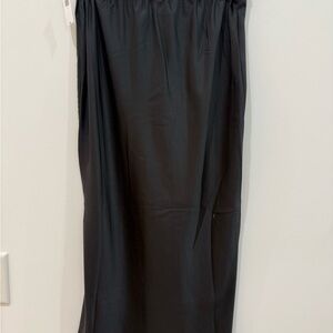 NWT Old Navy Black Satin Midi Skirt with Elastic Waist